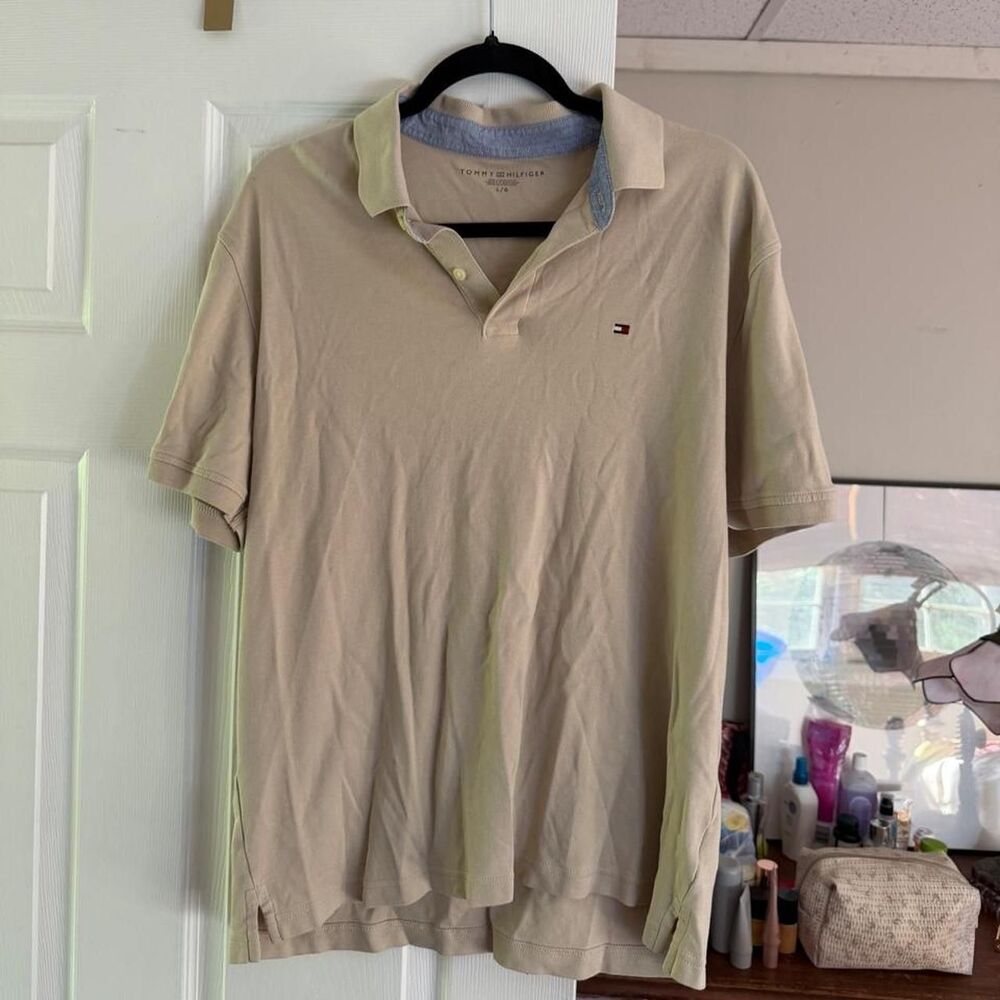 Tommy Hilfiger tan polo shirt